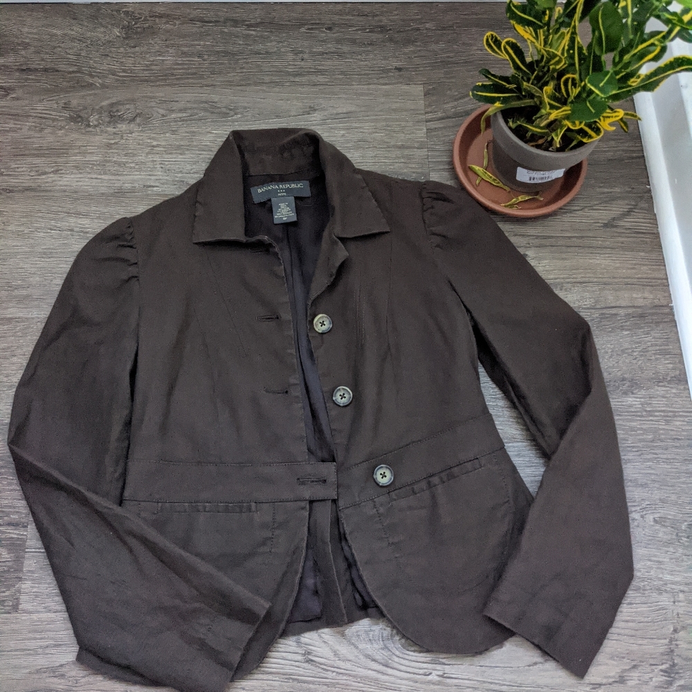 Banana republic petite linen blazer